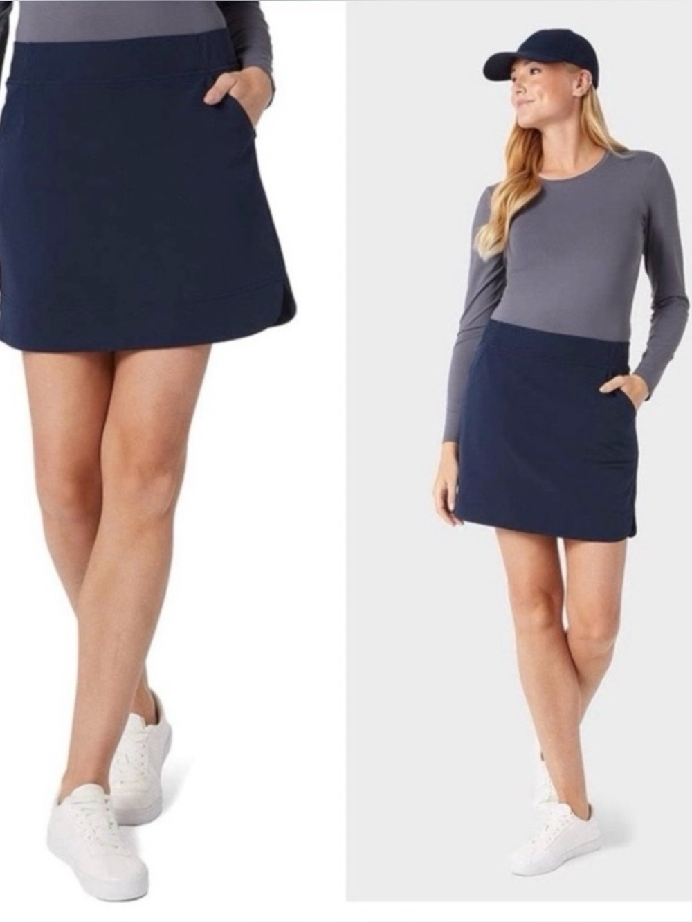32 Degrees Cool Women's Blue/Navy Skort Skirt-Sz L